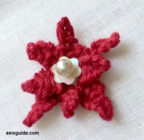 Woven 3d flower embroidery