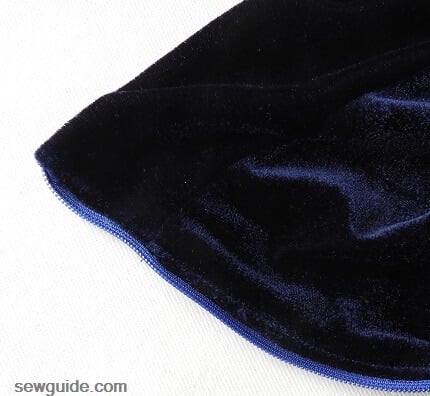 top stitch along the zipper to insert the zipper on waistband