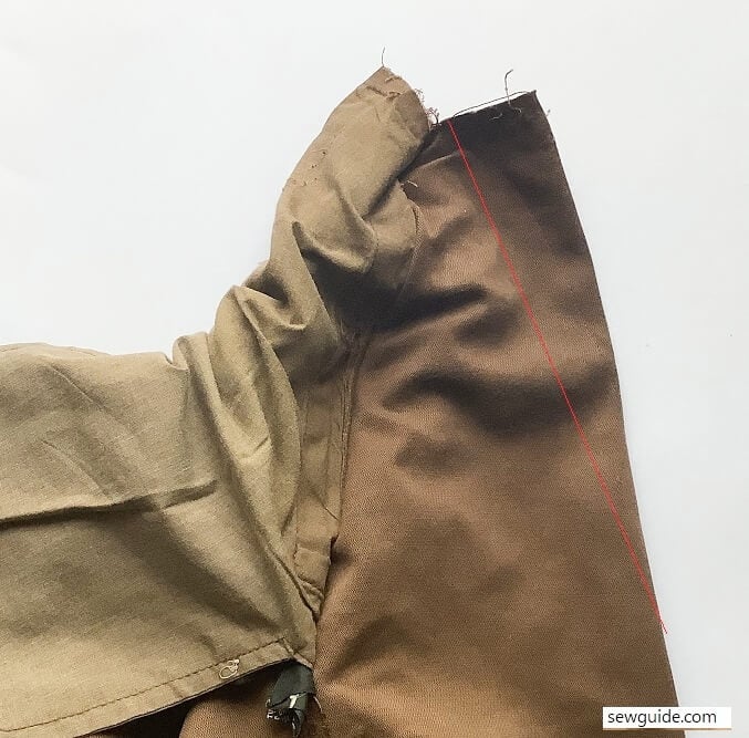 move aside pockets when sewing darts for altering loose pants