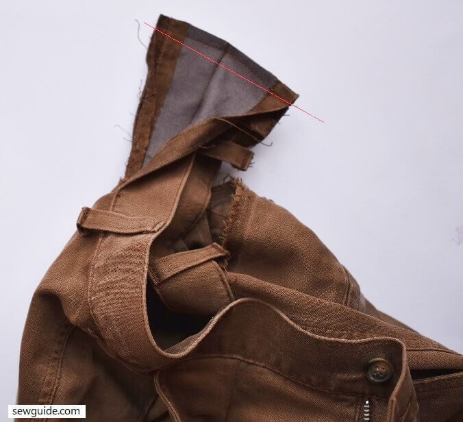 waistband - cut edges joined together