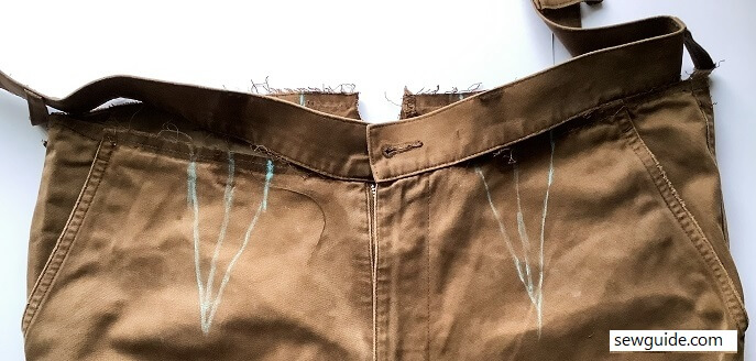 Mark darts on the front and back