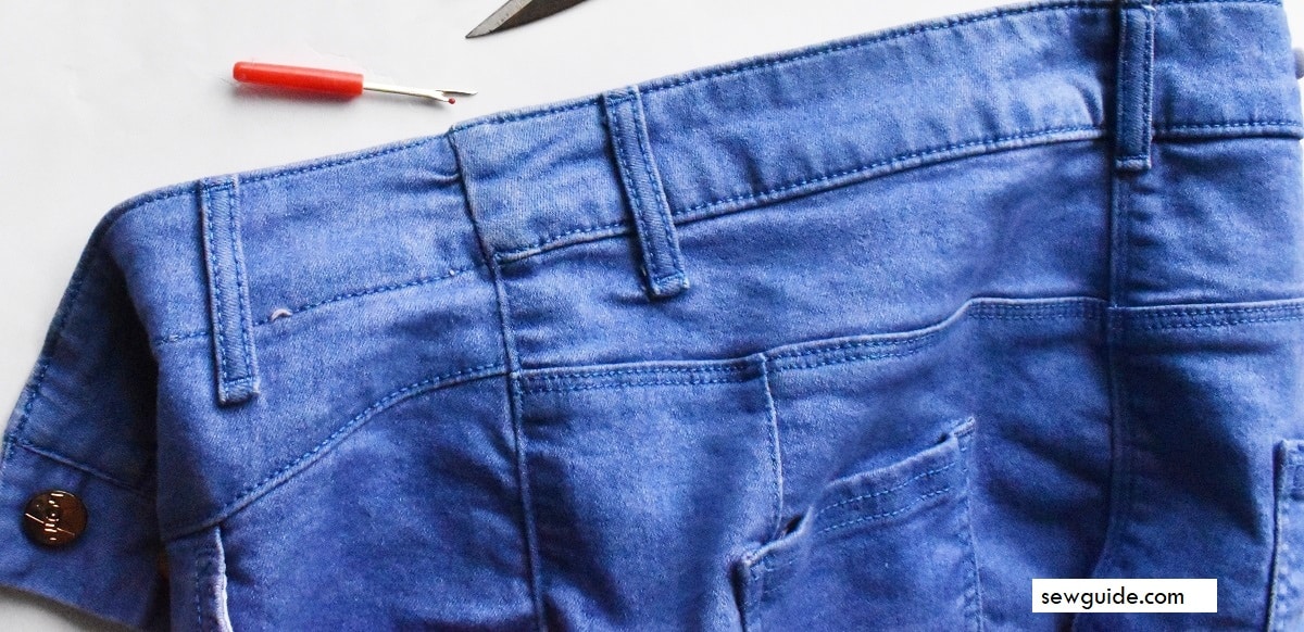 remove stitches at the sides