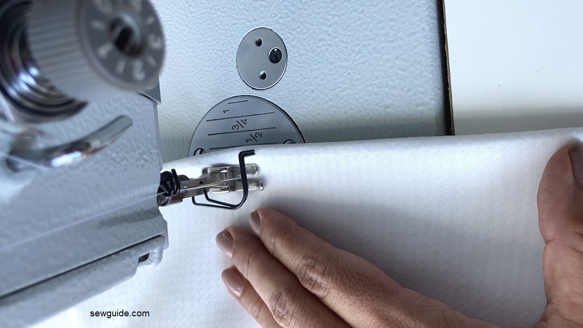 sewing along the waistline