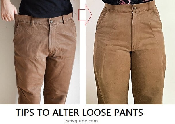 alter too loose pants to fitting size