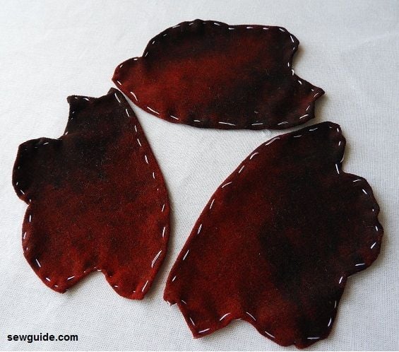 All applique pieces turned under