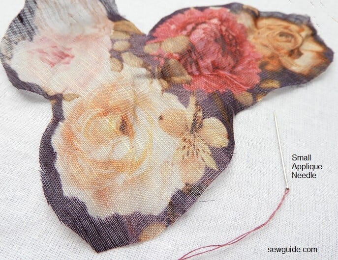 small applique needle and the applique piece