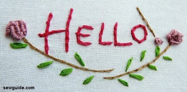 embroidered letters with simple hand embroidery stitches