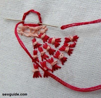 sun bonnet sew embroidered with butterfly stitches