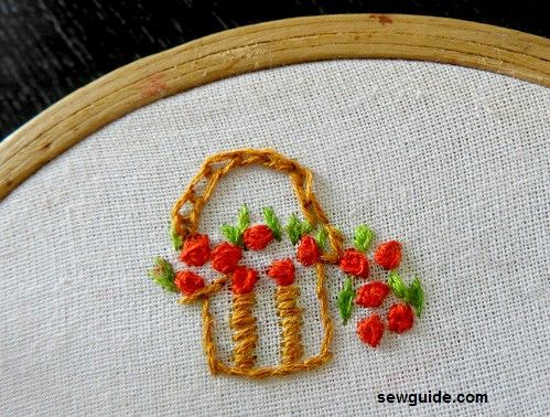baby embroidery designs free - basket of flowers