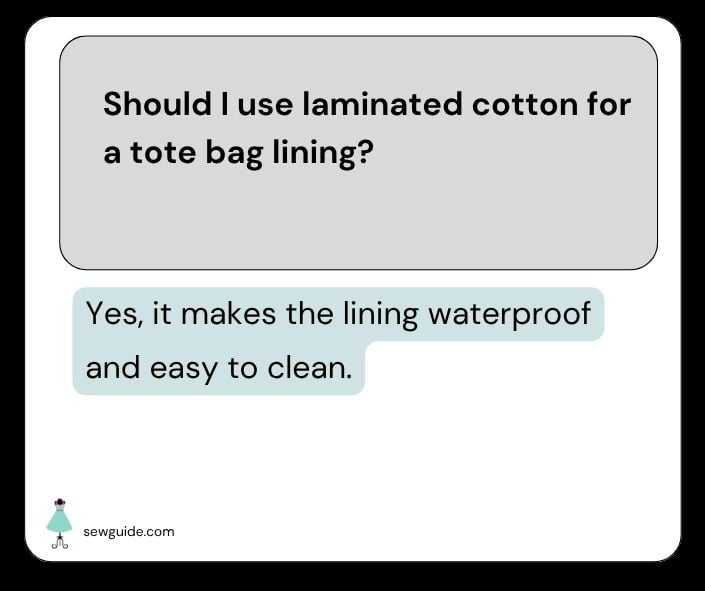 FAQ on using laminated cotton as bag lining