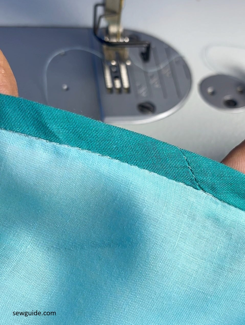 biagonal seam folded to the back