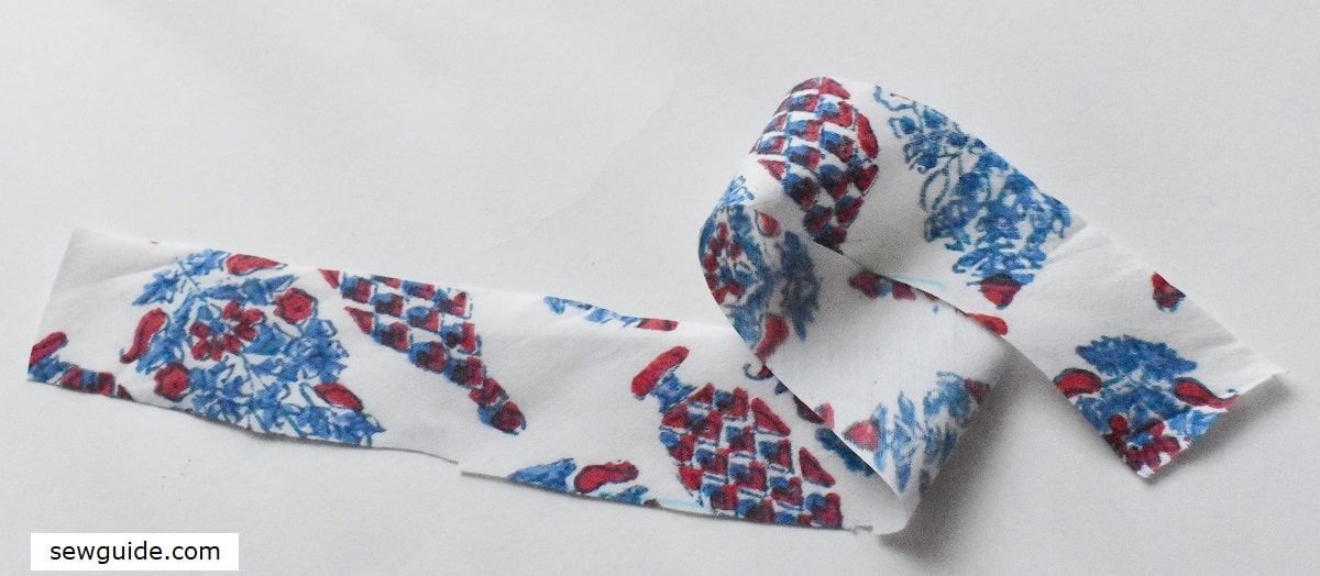 fabric strip cut on the bias