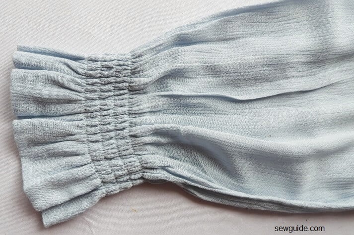 shirred sleeve edge