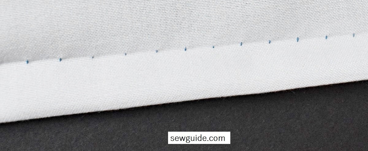 how blind hem stitch looks on the outside of the hem