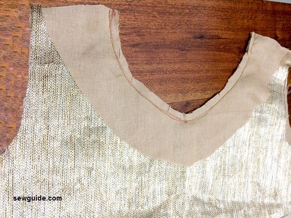 bodice top with the neckline facing added