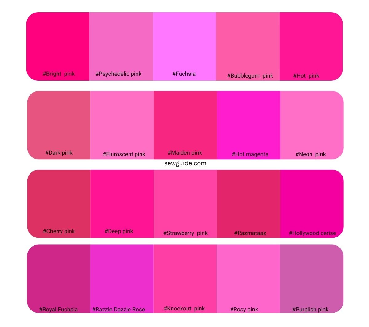 bright shades of pink