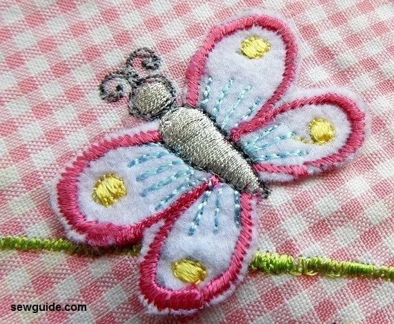 Appliqued Butterfly embroidery