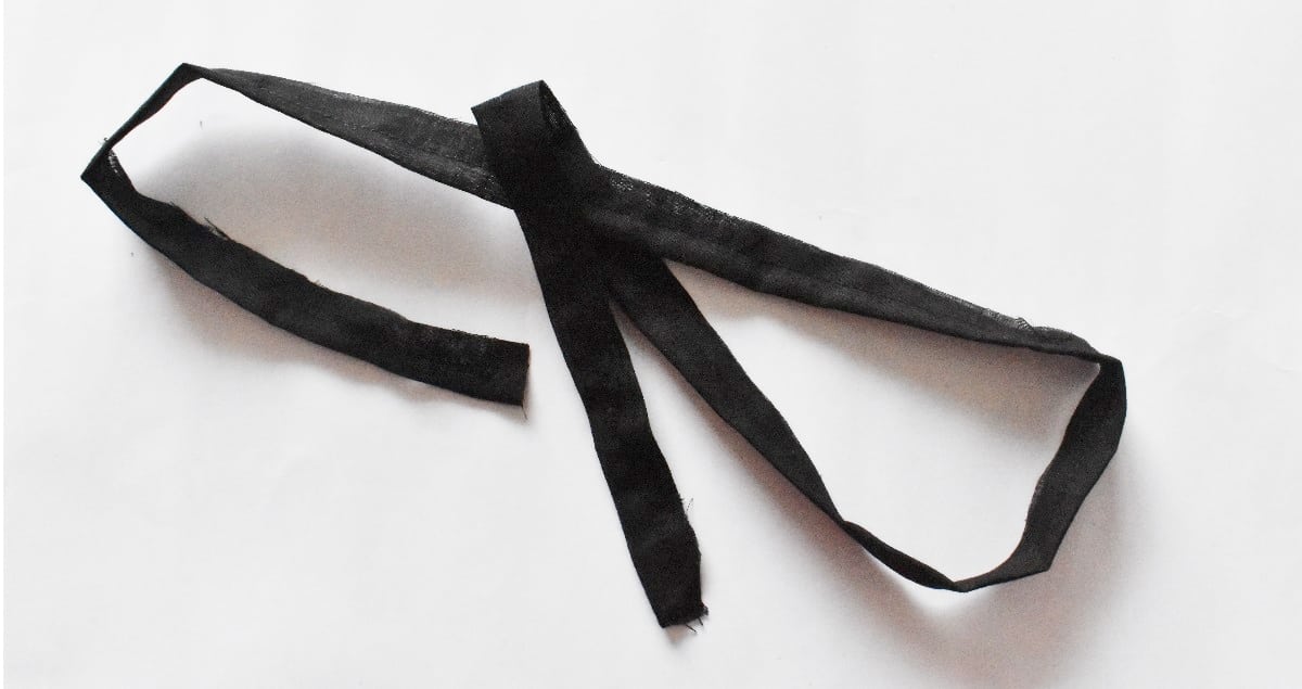 fold fabric strip by the middle and sew along the middle