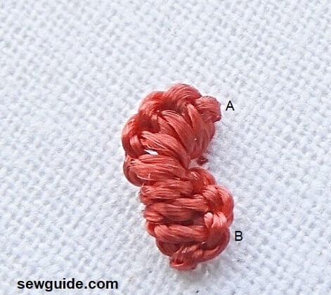 a curved petal with the cast on stitch