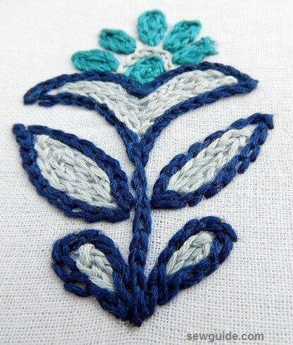 chain stitch embroidery motif