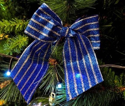 ribbon used as decoration on christmas tree