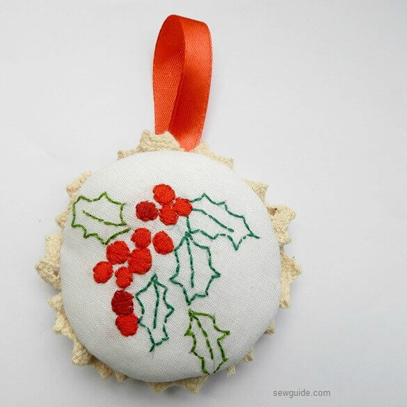 embroidered christmas ornament
