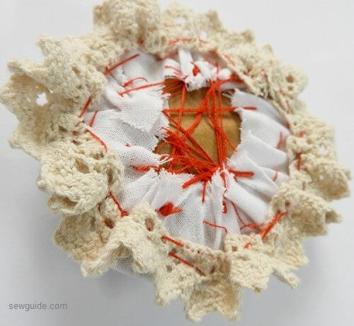 Add the lace to the back