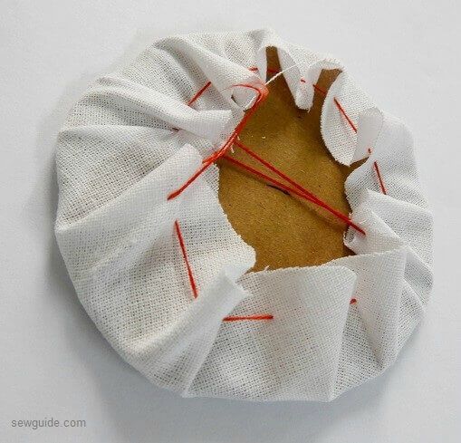 Make the gathering strong with more thread to make the christmas ornament strong and durable