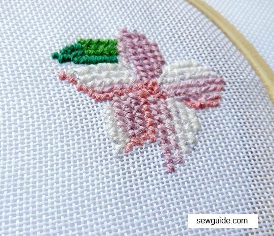 cross stitch flower embroidery