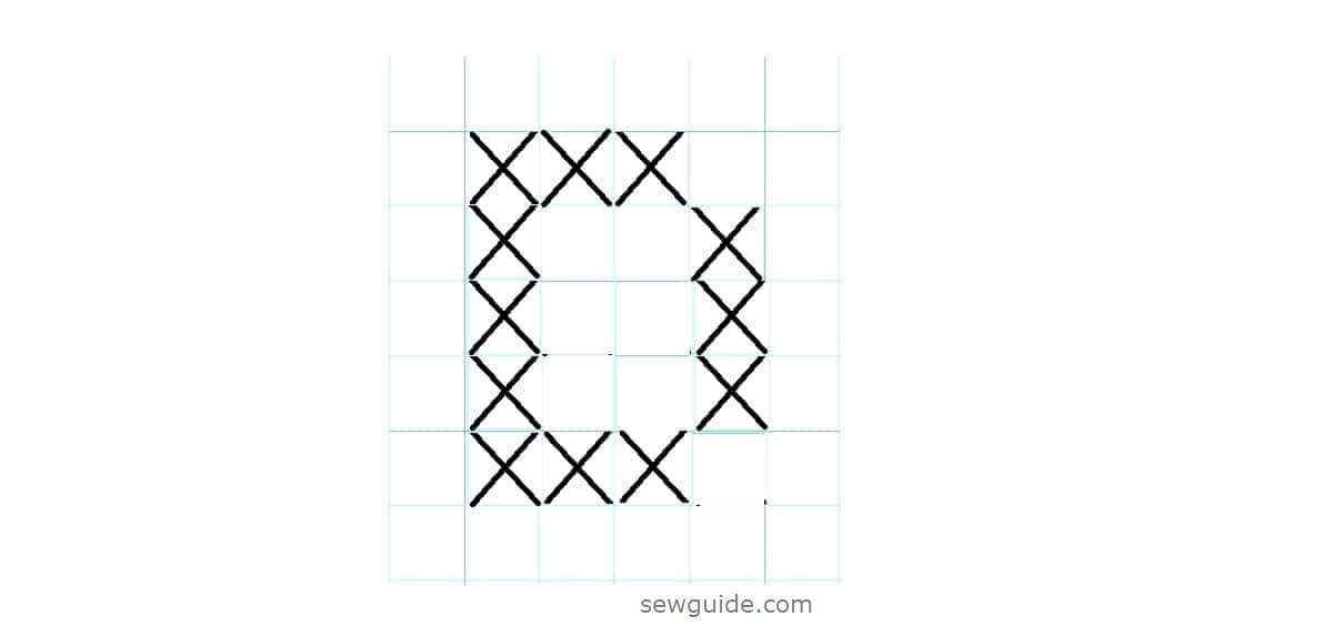 Cross stitch letter D
