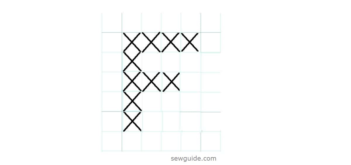 Cross stitch letter F