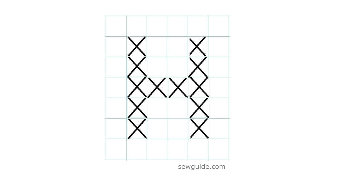 Cross stitch letter H