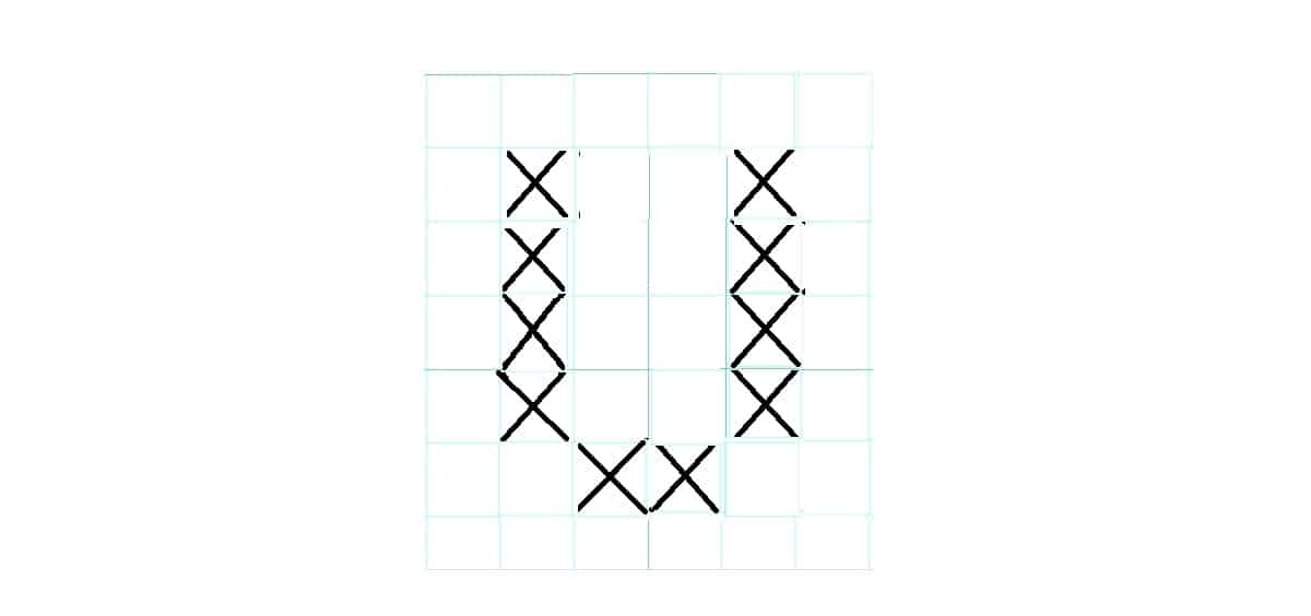 Cross stitch letter U