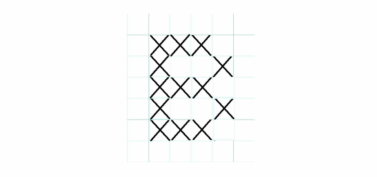 Cross stitch letter B