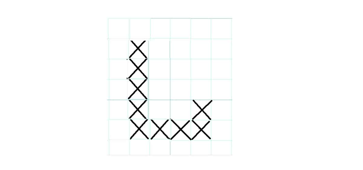 Cross stitch letter L
