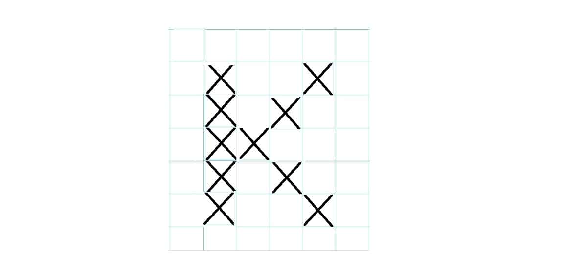 Cross stitch letter K