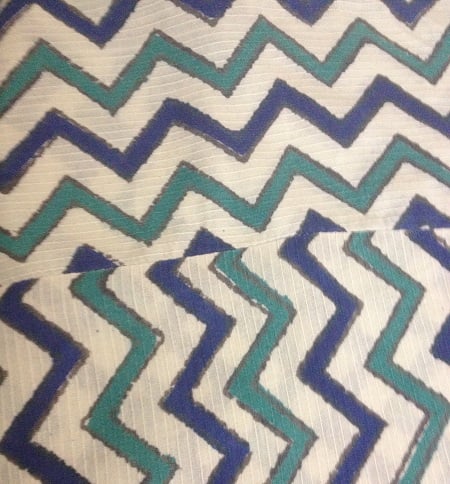 printed fabric with zigz ag pattern