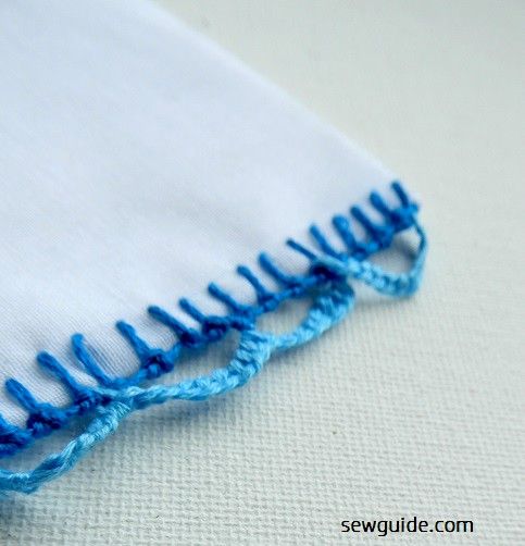 embroidery edge stitches with scallopes