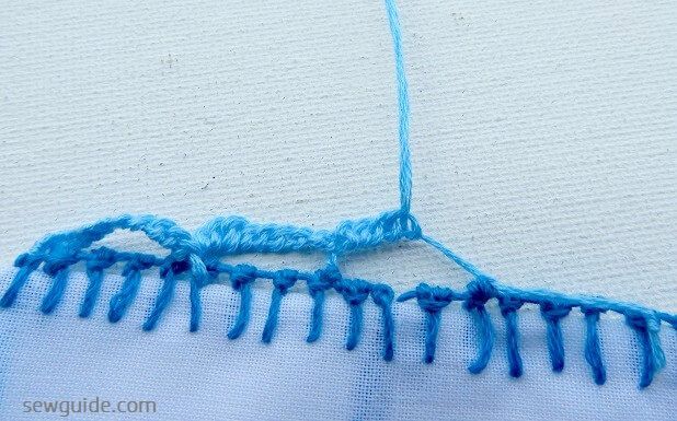 The loops over the loops you have made will create a scalloped edge effect