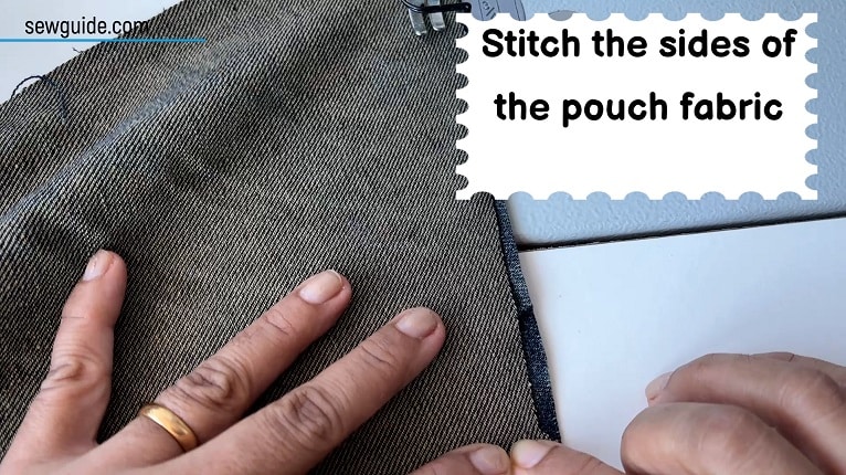 stitch the pouch outer bag