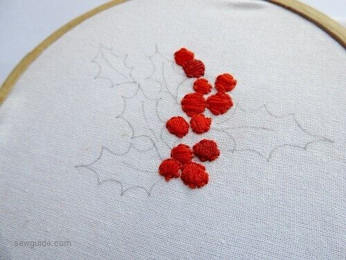 Do the embroidery in christmas colors