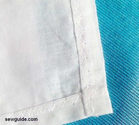 zig zag stitched embroidered handkerchief