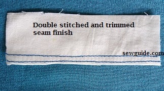 double stitched and trimmed seam finish -types of fabric edge finishes