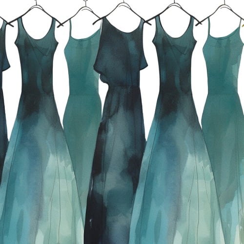 illustration of blue color dresses