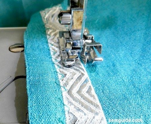 edge stitching using a edge stitch foot
