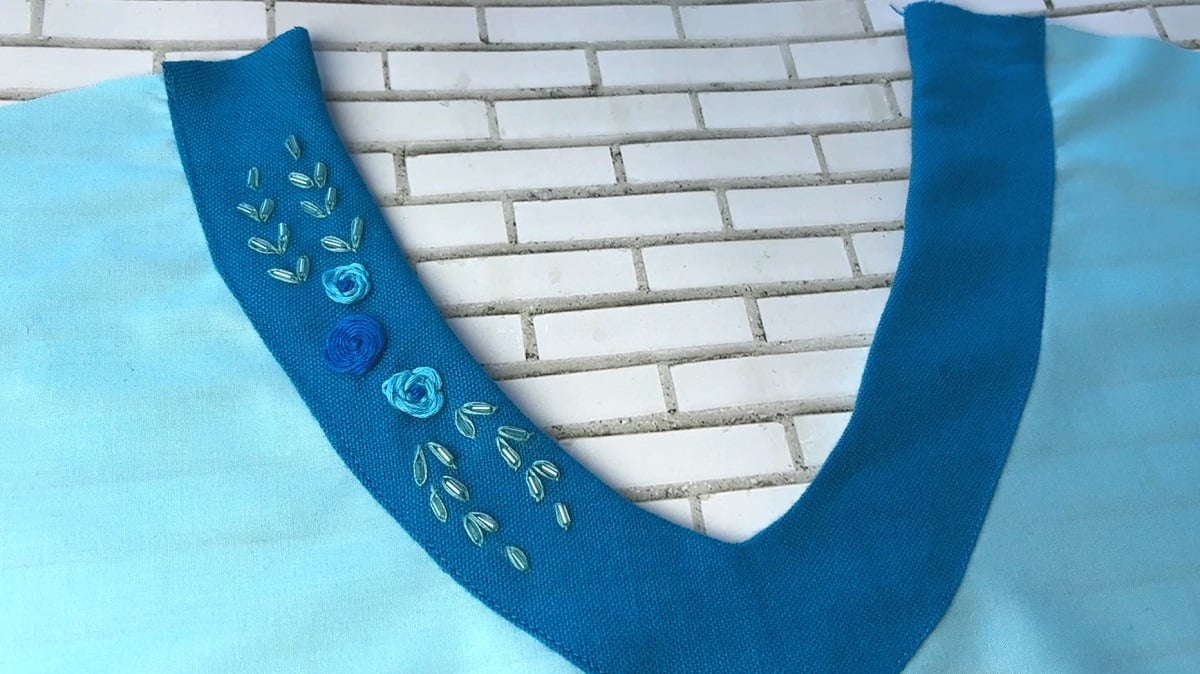 embroidered neckline