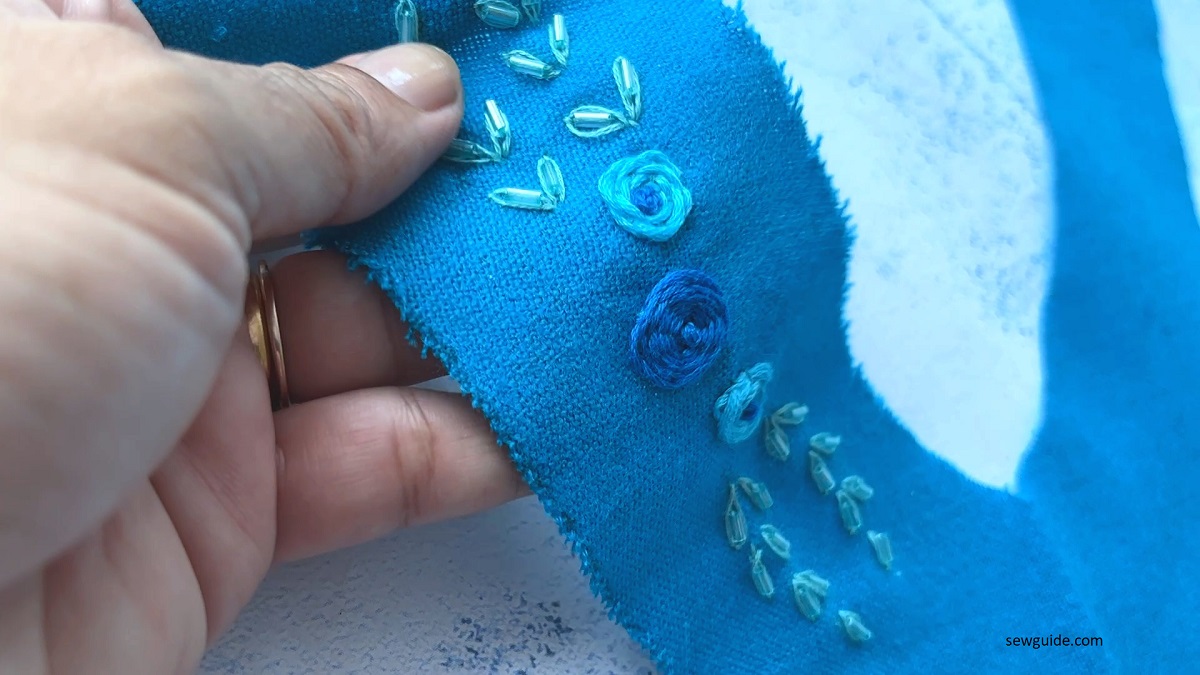 embroider on neckline facing