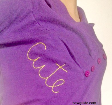 embroidering letters and initials