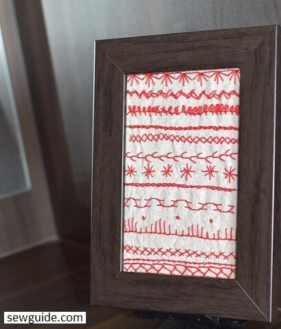embroidery sampler framed