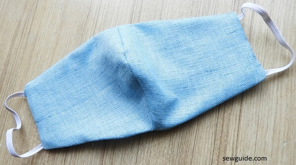 Turn the mask rightside out through the undetitched part